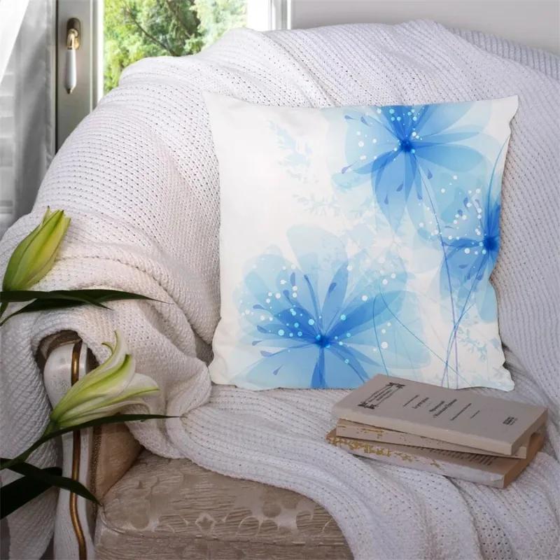 Glitter Marble Agate Cushion Cover Blue Geometry Flower Polyester Throw Pillow Case Car Sofa Decorative Pillowcases Home Decor