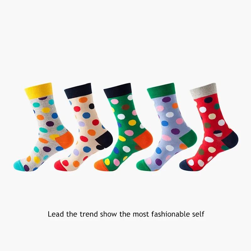 36 Styles Men's Cotton Dress Socks Bulk Pack - 5-Pair Trendy Funny Casual Socks Gift Set for  & Dropshipping