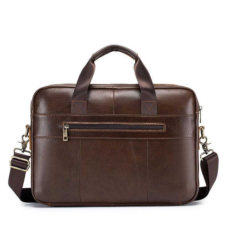 Men's Briefcase, Genuine Leather, Hand and Shoulder Computer Bag