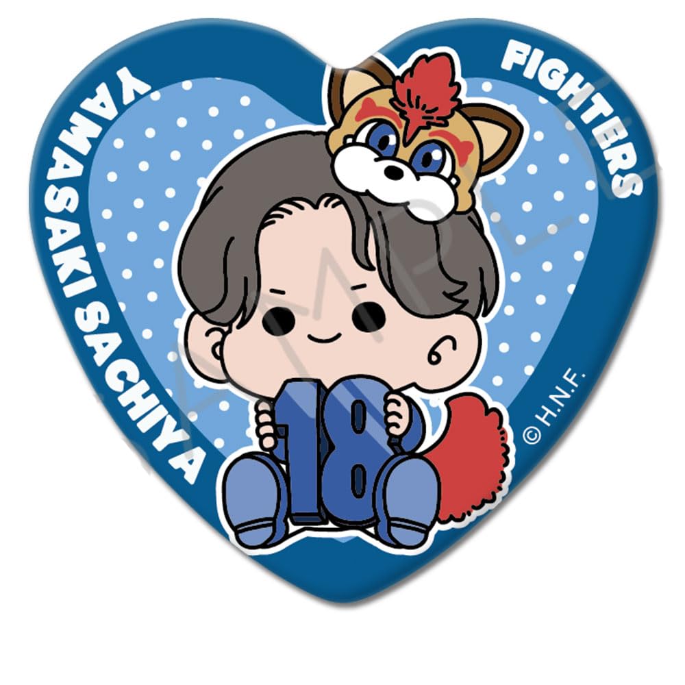 

кан значок мочочо D Hokkaido Nippon-Ham Fighters [Ямазаки Фукуя] в форме сердца
