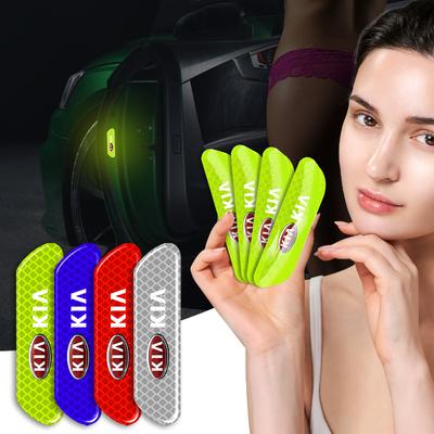 4pcs Fashion New Car Door Safety Warning Reflective Mark 3D Sticker Car Accessories For Sportage Ceed Sorento Cerato Optima Picanto Rio Soul K3 K5