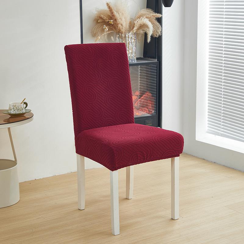 Elastic Jacquard Chair Cover Thickened All-Inclusive Fabric Chair Cover Hotel Backrest Integrated Stool Cover Dining Chair Cover