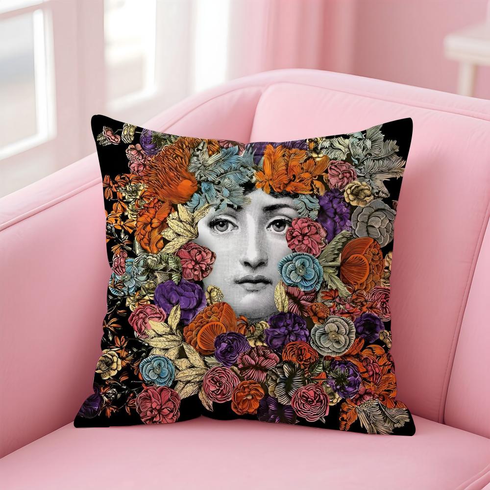 Minimal Abstract Women Simple Anime Art Cushion Cover Pillow Case Soft Skin Friendly Fabric  Concealed Zipper