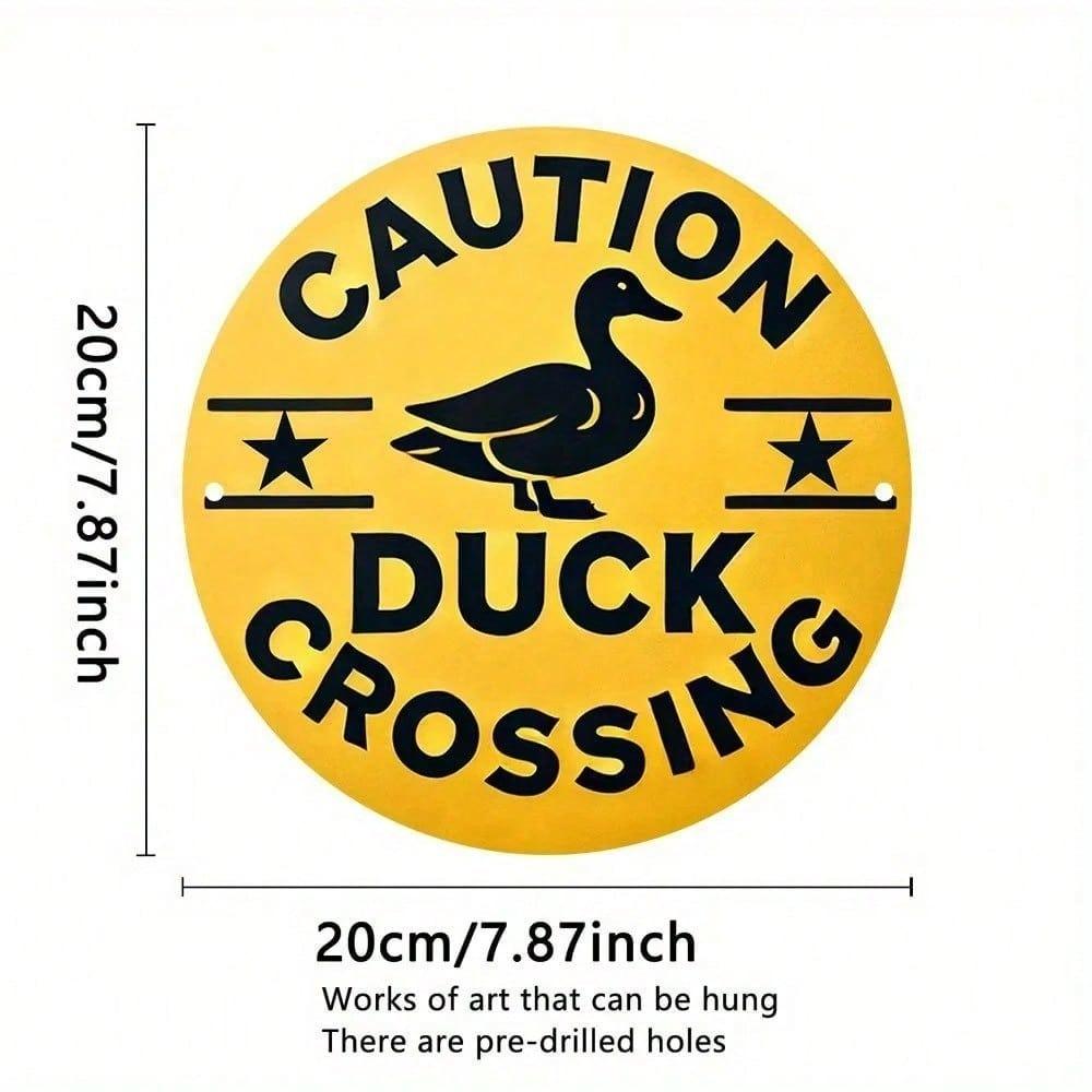 Vintage Aluminum Duck Crossing Sign Farmhouse Wall Decor for Cafe Kitchen Bar