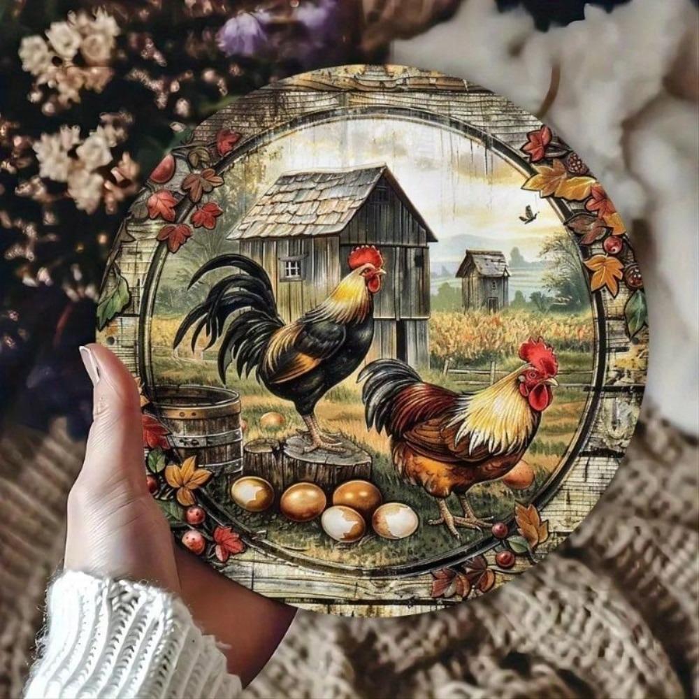 Vintage Metal Sign Chicken Kitchen Garden Decor