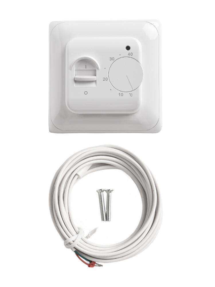 Mechanical Floor Heating Thermostat 220 Volt 16 Amp with External Sensor and Temperature Range Control for Indoor Use