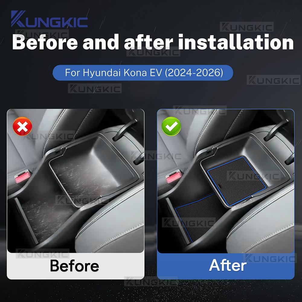 Hyundai Kona SX2 EV 2024-2026 Anti-Slip Door Groove Mat Set Interior Mouldings