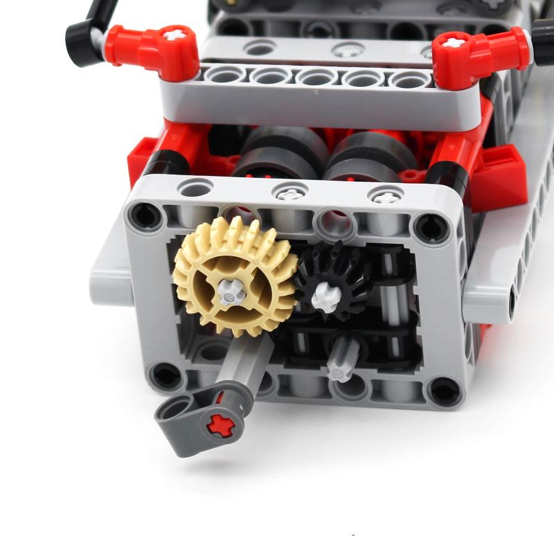 Electric Technology 8-speed Gearbox Mechanical Engine Model Building Blocks Bricks DIY Toy