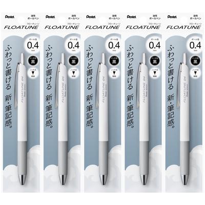 Caneta Esferográfica Pentel Flow Tune Preta 5 peças À base de óleo 0,4 mm XBZN204-A