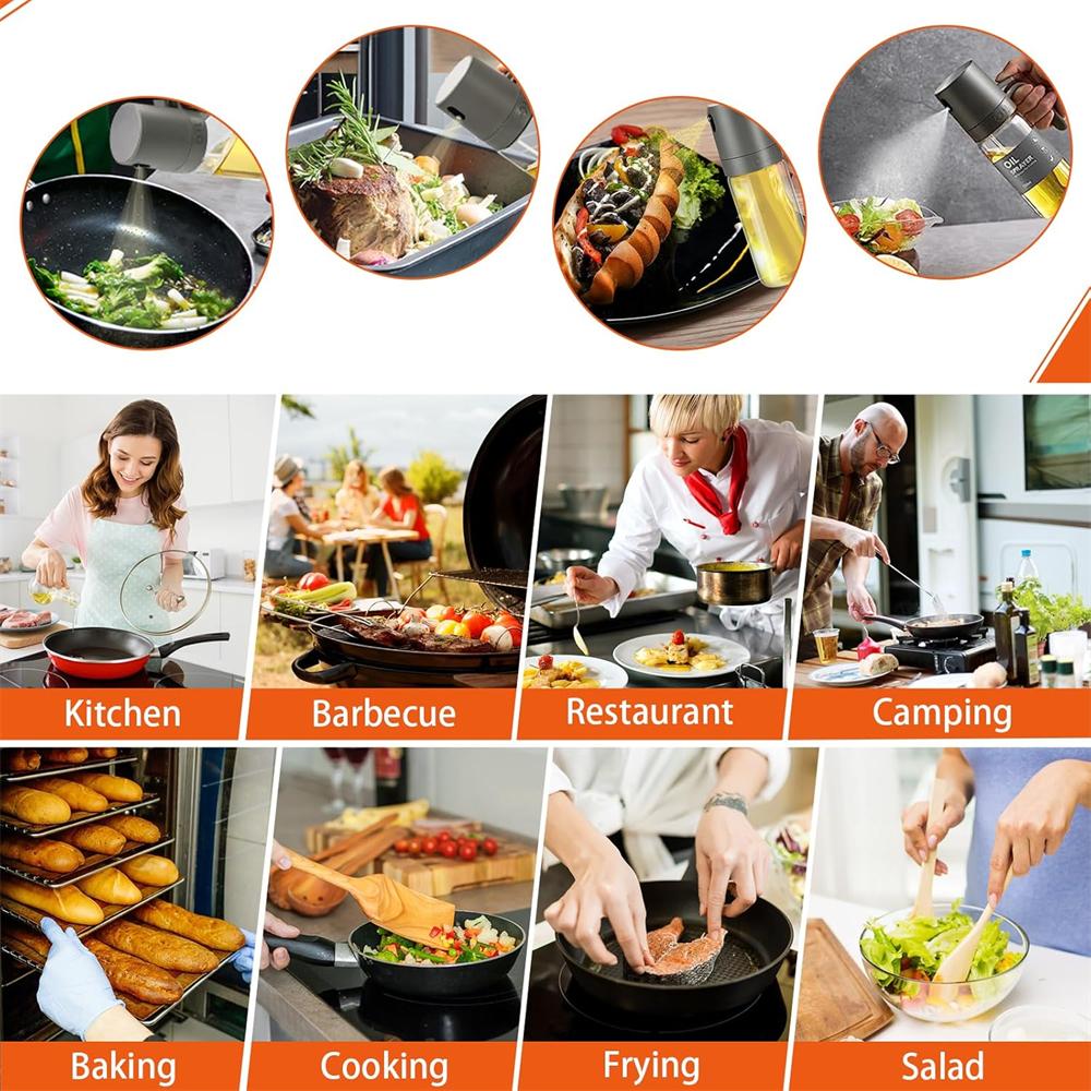 Oil Sprayer Air Fryer Kitchen Oil Spray 250 Ml Glass Oil Spray Oil Spray Oil SprayerSpray Bottle Vinegar Dispenser Baking