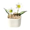 Miniature Glass Flower Figurine Hand Blown Mini Flower Bouquet in Pot Collectible Blooming Flower Ornament for Home Indoor Table Decor