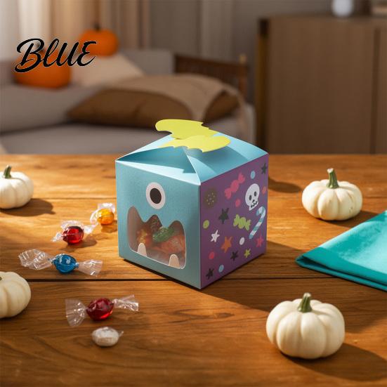Cookie Packaging Containers Cute Halloween Treat Boxes Party Candy Boxes for Goodie Snack Foldable Cardboard Gift Packaging Small Container