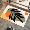 Ginkgo Flower Geometric Pattern Carpet Bathroom Kitchen Living Room Door Mat Natural Art Print Indoor Floor Decoration Mat