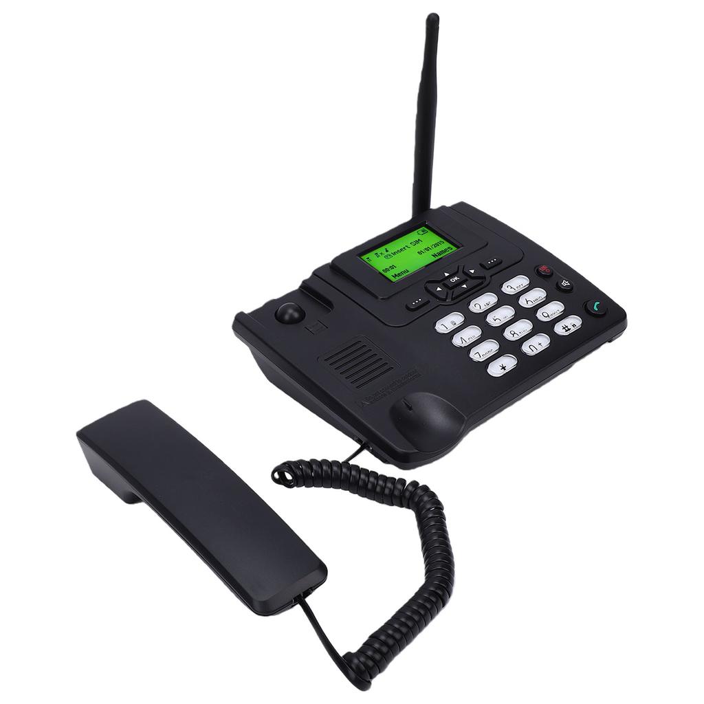 Wireless Desktop Phone 2G Fixed Cordless Landline Phone with 2.4 Inch Display FM Radio Alarm Clock Caller ID Built in