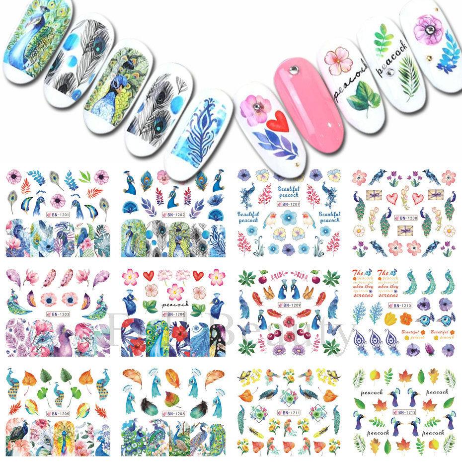 Nail Art Sticker, Spring And Summer Flower And Grass Series, Zou Ju Flower Watermark Nail Sticker