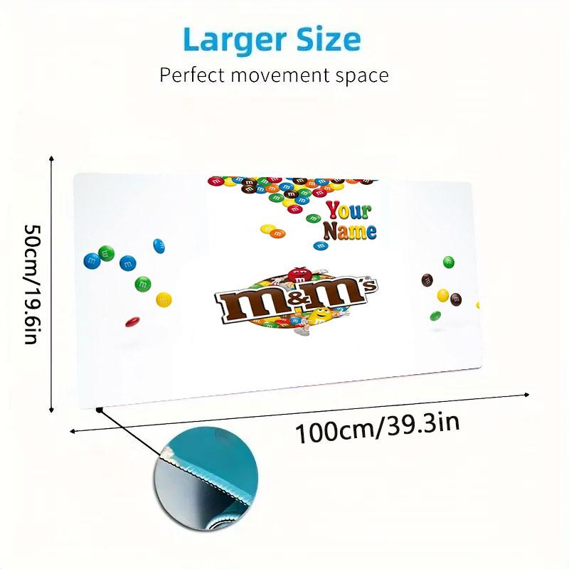 M&M's Custom Name Large Size Mouse Pad Large Gaming Table Cushion Non-slip Laptop Tablet Big Mousepad XXL Mat Mini PC Playmat With Lock edge