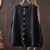 Vestă Tricotată Femei Largă Mărime Mare Casual Versatilă Fără Mâneci cu Nasturi la Spate