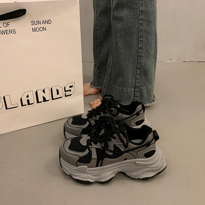 Dad shoes new autumn and winter velvet two cotton shoes thick sole heightening casual sports shoes