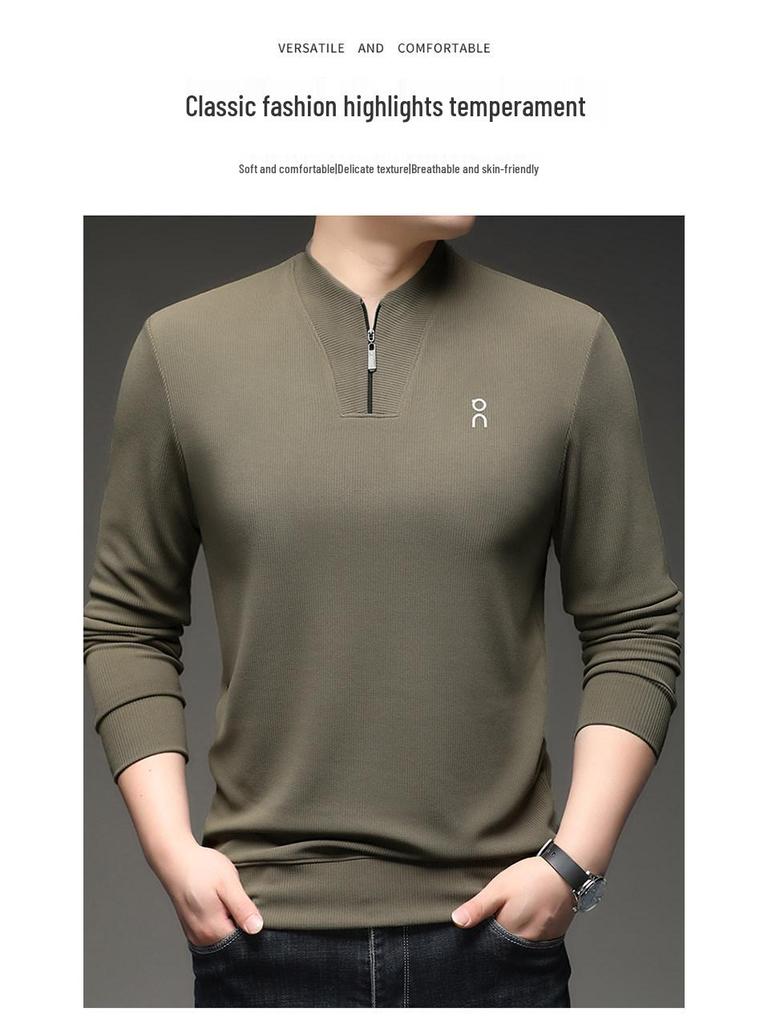Woodpecker Herren Hoodie mit halbem Reißverschluss, Stehkragen und langen Ärmeln - Frühjahr/Herbst Kollektion 2025