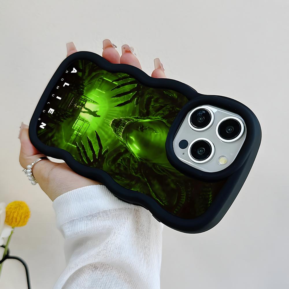Alien Romulus Handyhülle für iPhone 17 16 15 14 13 12 11 Air Pro Max Plus Gewellter Rand TPU Bunte Hülle Hülle Luxus