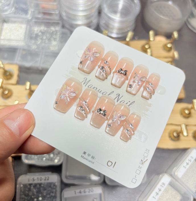 Handcrafted Short Wearable Nail Art Stickers - High-End Boutique False Nails