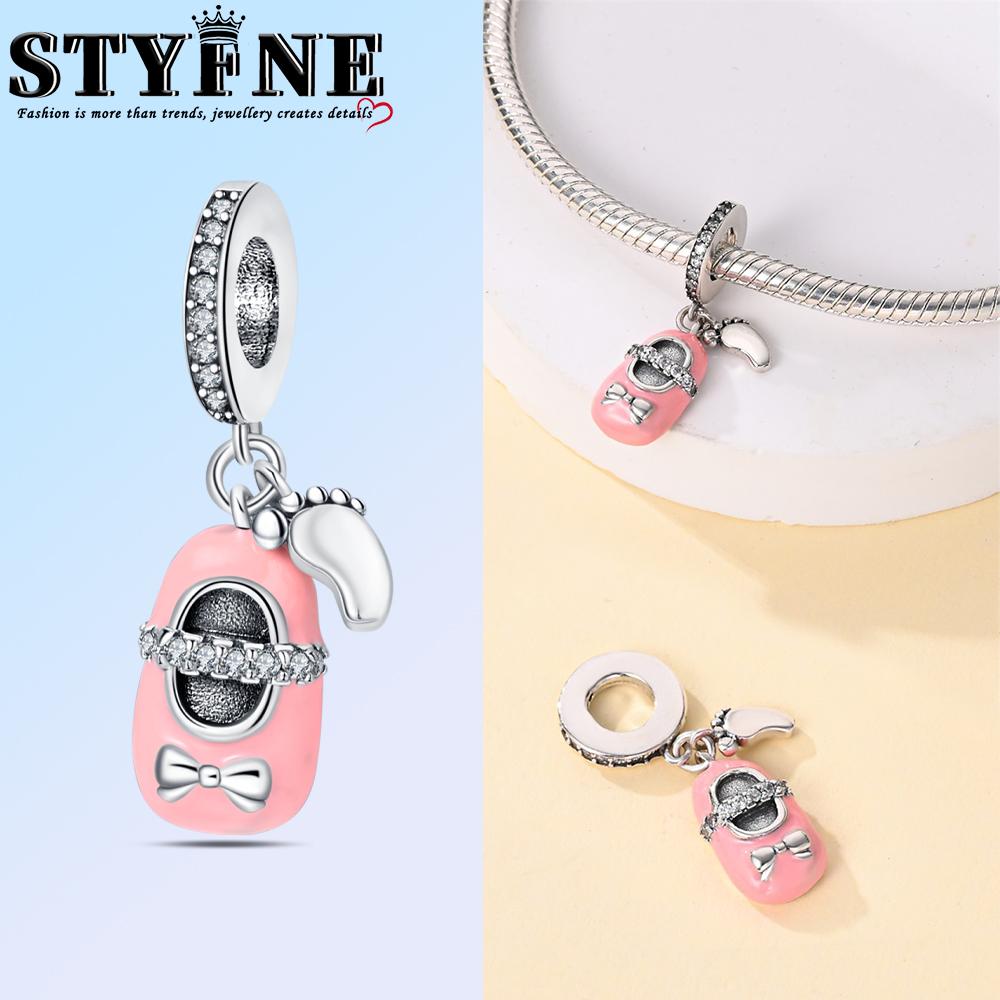 Exquisite Copper Ballet Dance Shoes High Top Canvas Shoe High Heels Charms Beads Fit Diy Bracelet Fine Birthday Jewelry Gift