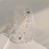 Cute 3D Flower Wrist Phone Chain Soft Phone Case For Iphone 15 14 12 13 11 Pro Max Plus Pink Flower Clear Lens Protective Cover