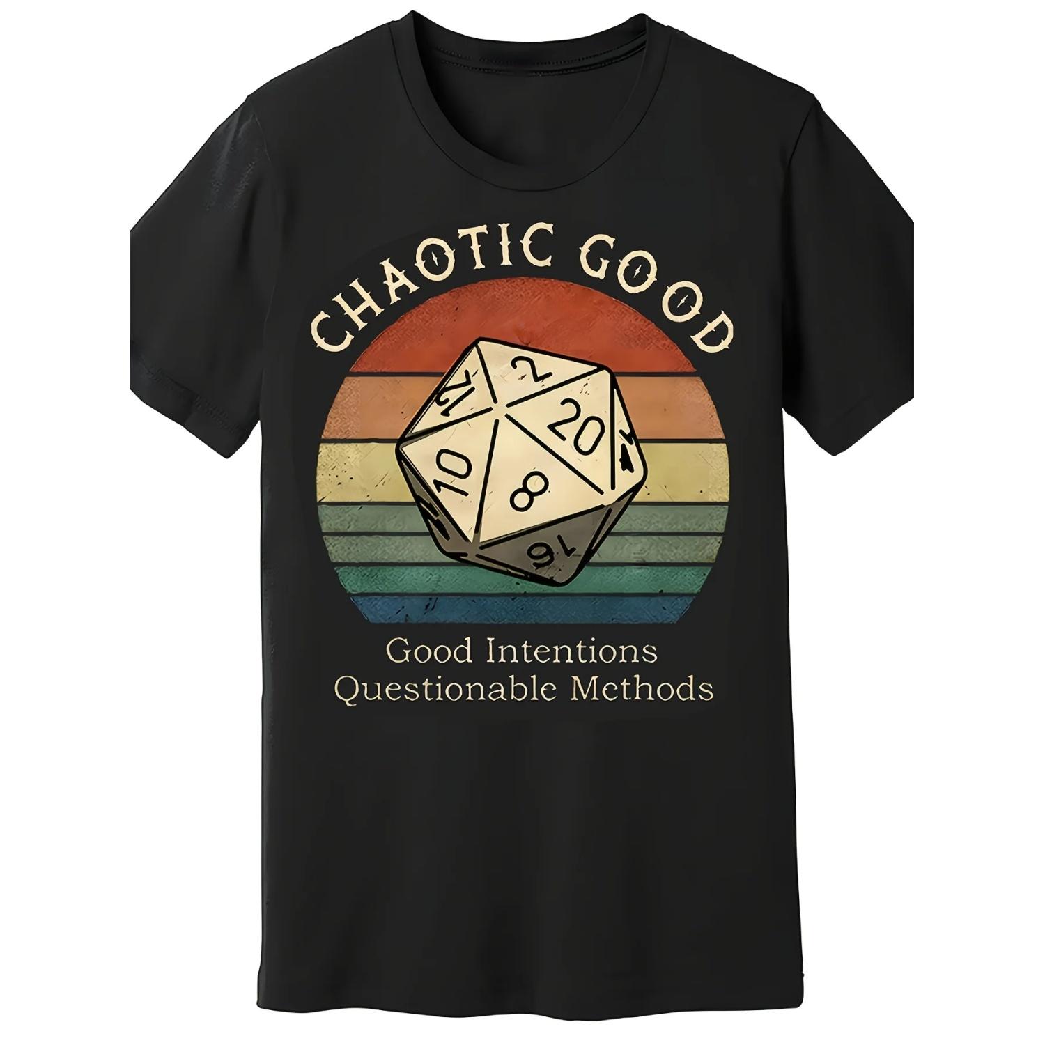 

Men s Retro _Chaos Beauty_ Pattern T-shirt - Black, Featuring Dice Art Design, Fun and Casual, Suitable for Daily Wear XXXXXL чорний