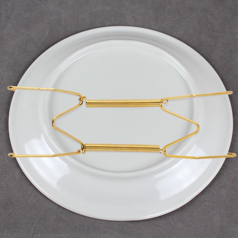 16 Pieces 6 Inch Invisible Plate Hangers Wall Plate Hangers Brass Wire Plate Holders With 18 Pieces Wall Hooks For 5 To 7 Inch D