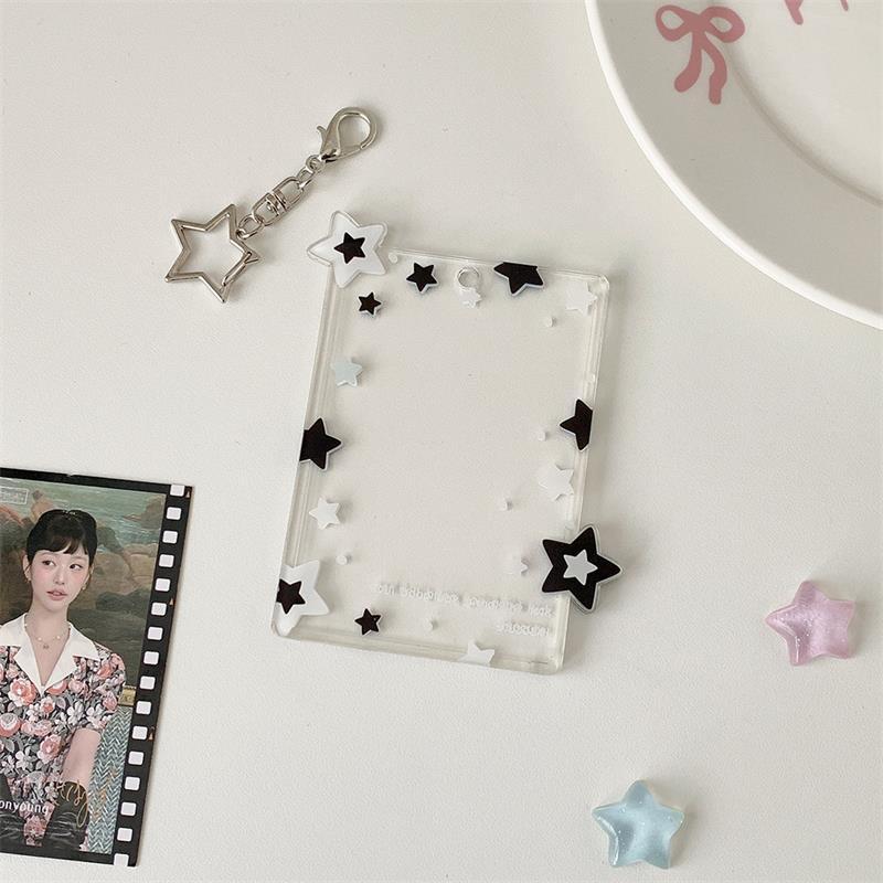 Cute Colorful Star Pocard Holder 3 Inch Card Holder Idol Po Storage Card Display Protective Pendant Card Organizer Gifts