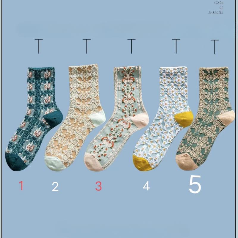 

1 пара дышащих и впитывающих пот женских носков средней длины на осень и зиму. Модные и универсальные женские носки, размер 34-42 5#