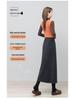 Women's Gray Wool Slimming Midi Skirt: Casual, Comfortable, and Drapey for Autumn/Winter