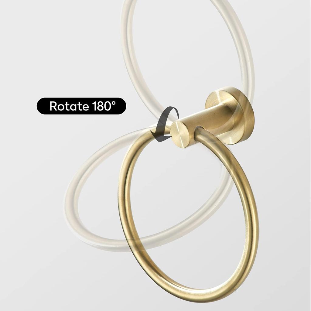 Toilet Paper Holder Towel Ring Brushed Gold Bathroom Hardware Hand Towel Holder Bathroom Accessories Set Wall Mount Stainless Steel 2 Pieces