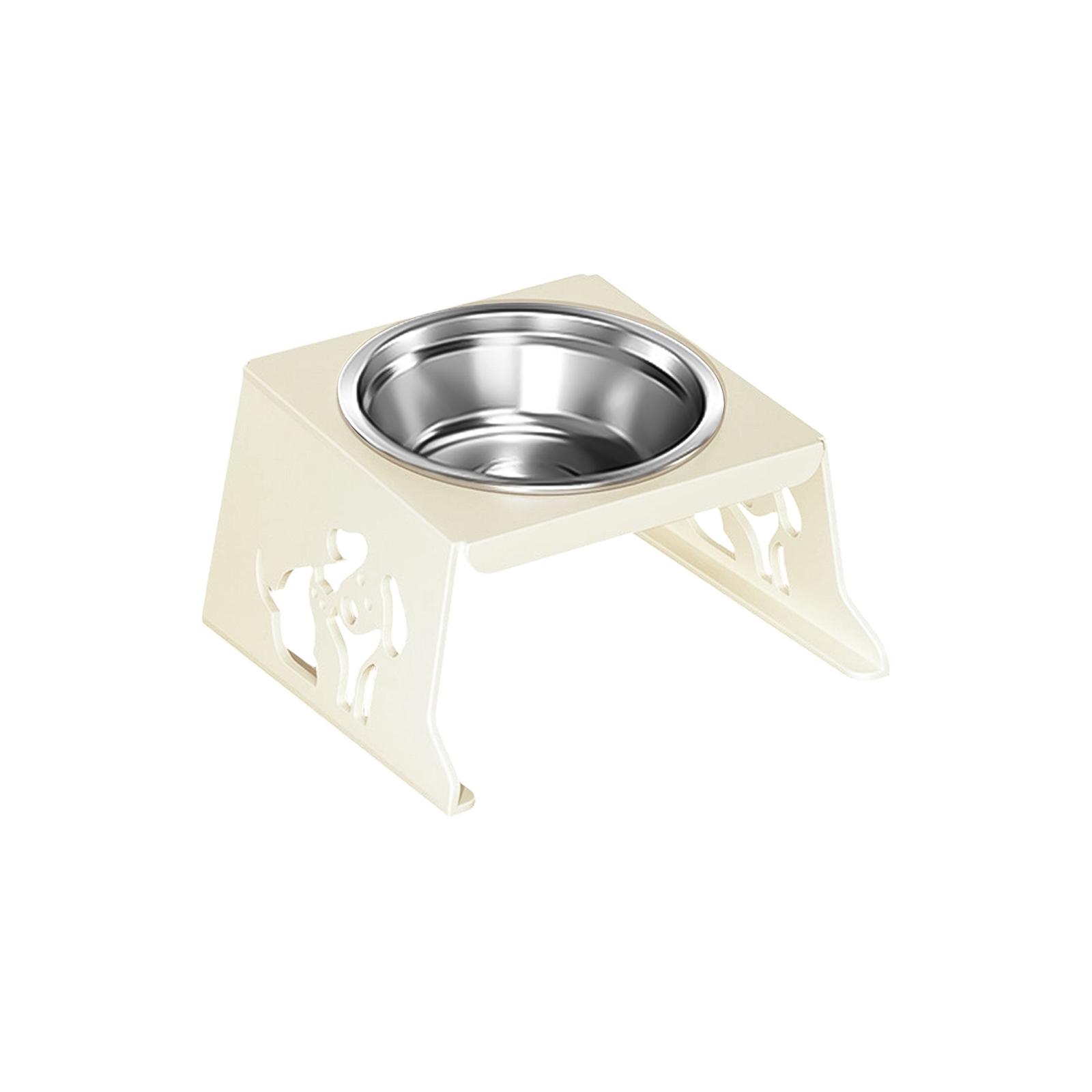 

Elevated Pet Dog Bowl Stand Stainless Steel Foldable Small Dog Food Bowl Holder with Neck Protection Design Suitable for Cats and Small Dogs one size бежевый