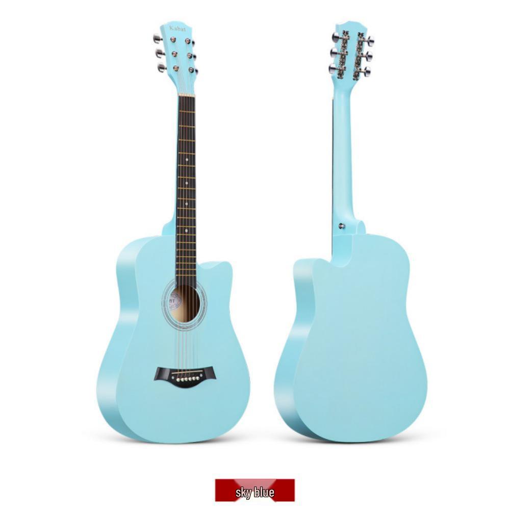 38-inch Wooden Folk Guitar for Beginner Practice