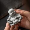 Maitreya Buddha Teetier-Ornament Haus Grüner Sandstein Schreibtisch Aquarium Landschaft Topfpflanzen Dekoration