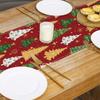 Christmas Table Runner Winter Snowman Santa Print Dining Table Mat for Holiday Decor