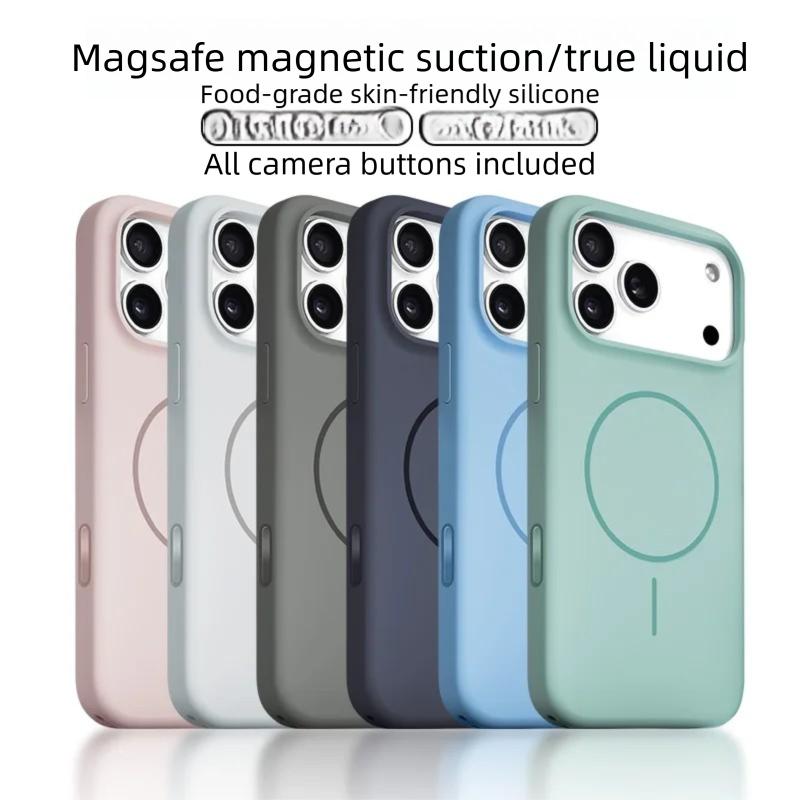 Liquid Silicone Ai Camera Shutter Button Case for iPhone 17 Pro Max with Magnetic Pop-Up Cover Animation Magsafe Compatible