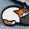 Two-Cat Cartoon Brooch Mean Cat Enamel Brooch Pin Digital 3D Technology Smooth Surface Black White Cats Pin Backpacks Hats Badge