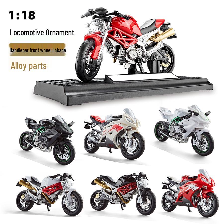 Cross-border Alloy Motorcycle Model: Racing Toy with Sliding Linkage Parts