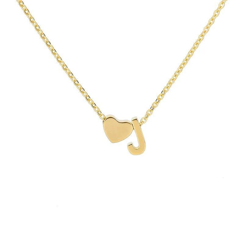 Kulei Stainless Steel Jewelry European and American English Letter Peach Heart Love Combination Necklace