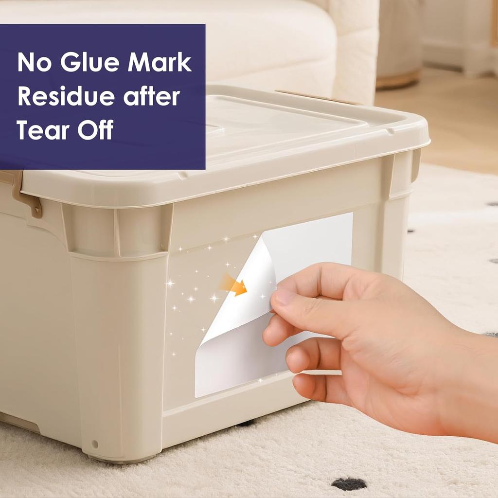 L LIKED 4"x6" Blank Removable Labels for Storage B, No Residue Handwritten Stickers for Boxes and Cases (150 Labels)