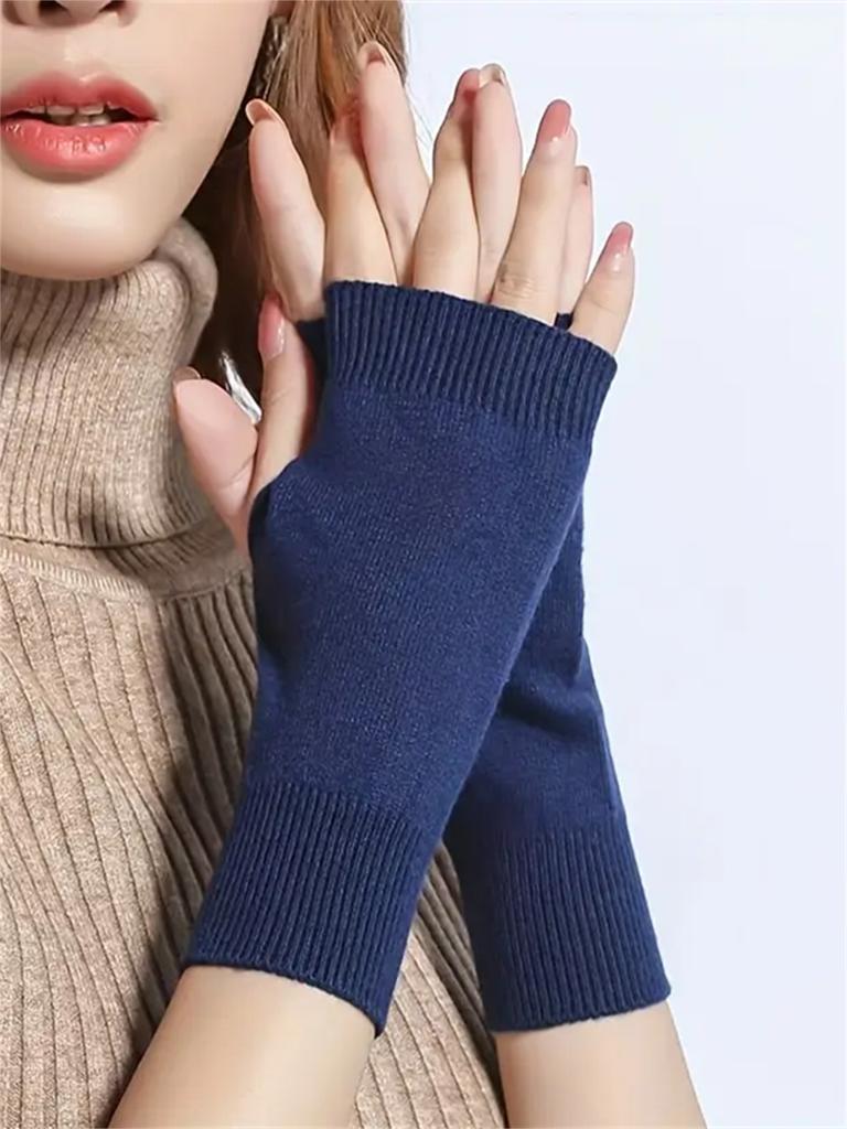 Women'S Cashmere Wool Fingerless Gloves - Stretchy Warm Winter Gloves, Soft Beige/Neutral Tones, Hand Washable Cold Weather Glov