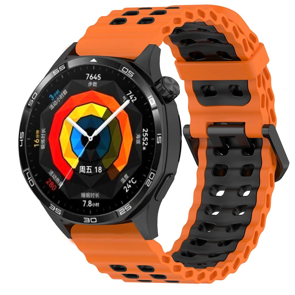 22mm Ocean Silicone Strap for Huawei Watch GT5 5Pro GT4 46mm Replacement Bracelet for Samsung Galaxy Watch 3 45mm Gear S3