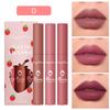 3 Strawberry Suit Velvet Matte Lip Gloss Lipstick Lip Gloss Female Non-stick Cup Cute Suit