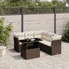 VidaXL Garden Furniture Set with Cushions 6 Pcs Brown Braided Resin 3266583