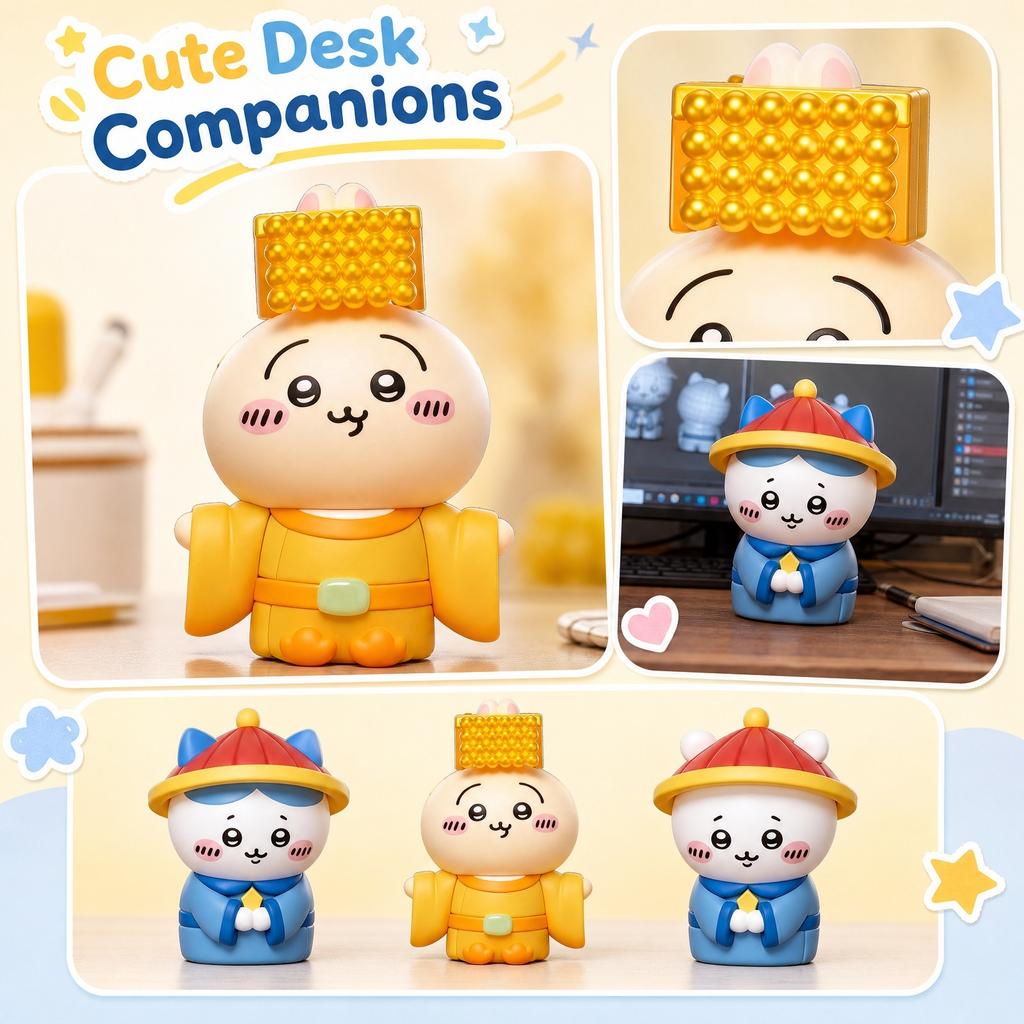 Cute Character Desktop Figurine Collectible Decorative Toy Resin Material Cartoon Style Small Size for Office Home Display Shelf Decoration