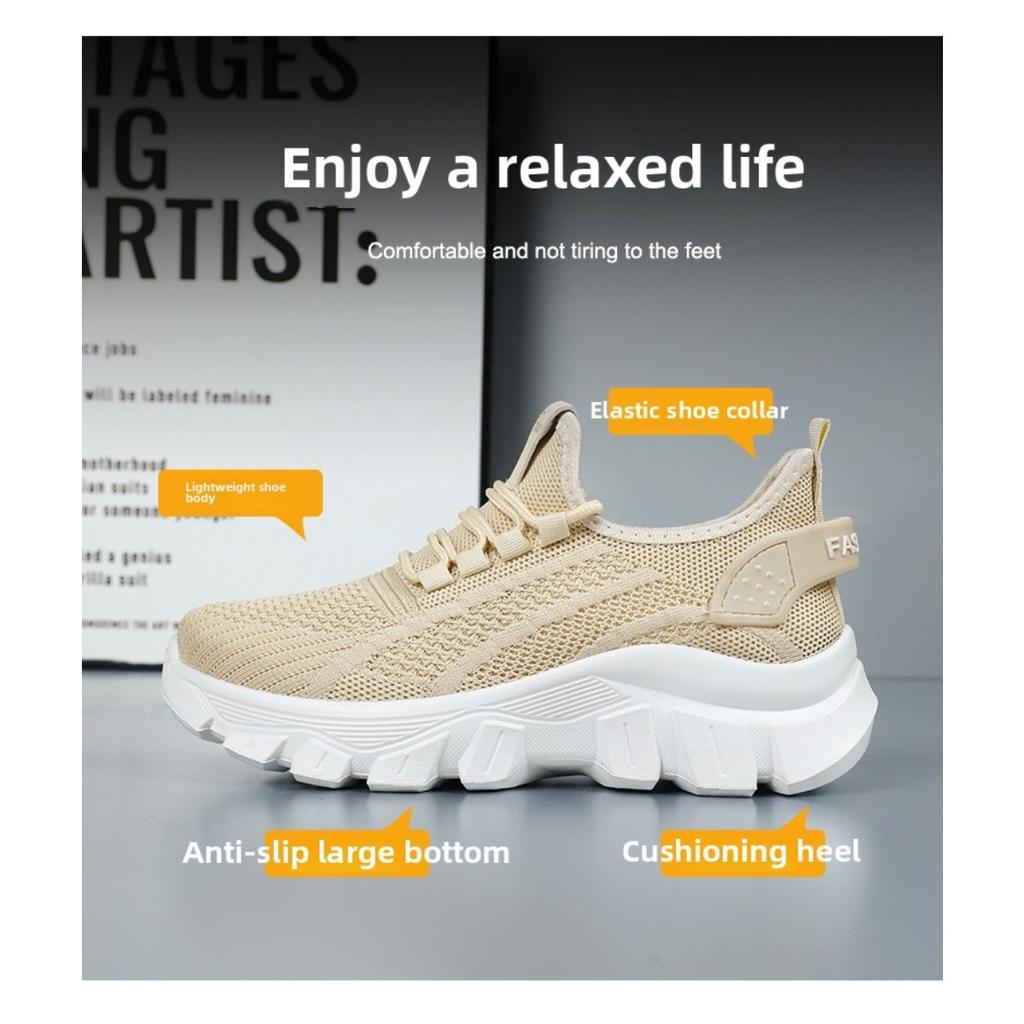 Women's Shoes Summer New Sports Shoes Breathable Running Shoes Thick Sole Wear-resistant Single Shoe Comfortable Versatile Casual Shoes