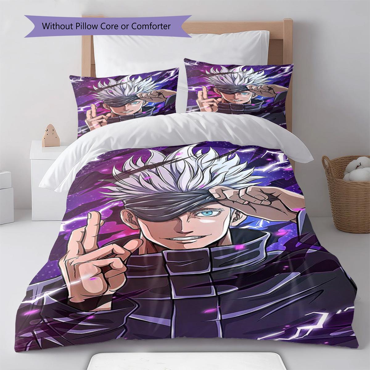 

Jujutsu Kaisen Megumi Fushiguro Bedding Set Anime Duvet Cover Soft Polyester Bed Linen Set Gift -QJY 135x200cm