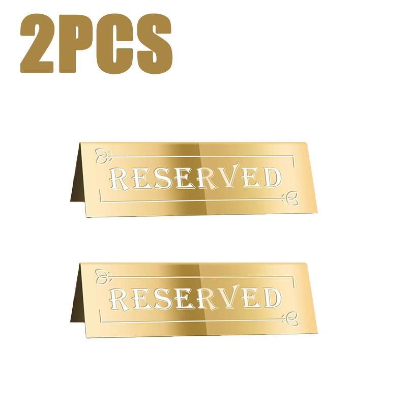 

2/4/10 шт. Золотые акриловые таблички «Зарезервировано», карточка, таблички для столов с банкетной рассадкой, свадебные водонепроницаемые двусторонние таблички для обозначения мест